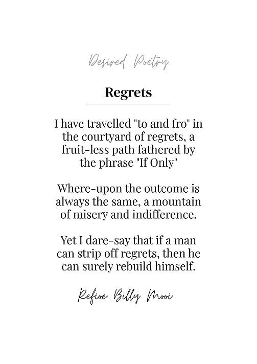 Regrets By Refioe Billy Mooi