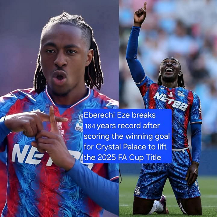 Congratulations Eberechi Eze breaks 164years record for Crystal Palace, scoring the winning goal for...
